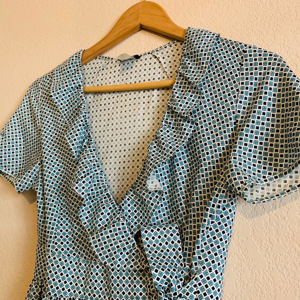 J. Crew Wrap Dress Mid Length 100% Silk- So lovely, lightweight, and feminine. - Picture 6 of 14